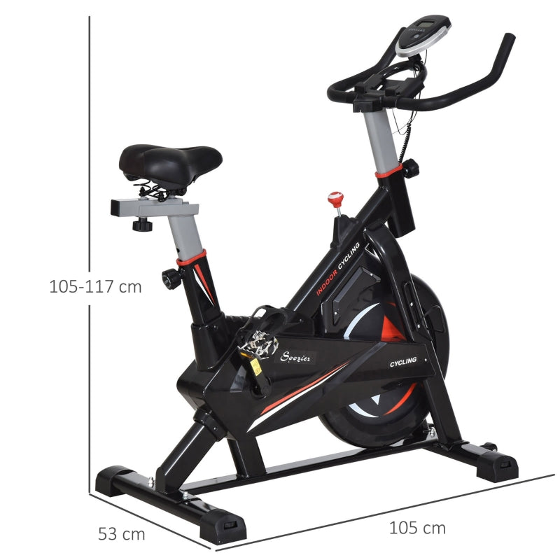 HOMCOM Exercise Spin Bike, 10kg Flywheel & LCD Display