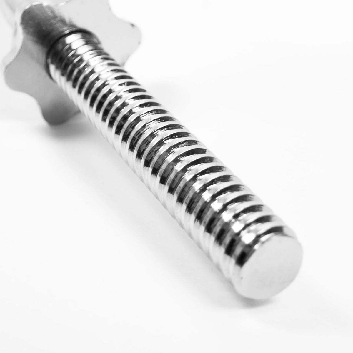 A steel chrome plated barbell bar used for weight lifting and weight trainnig