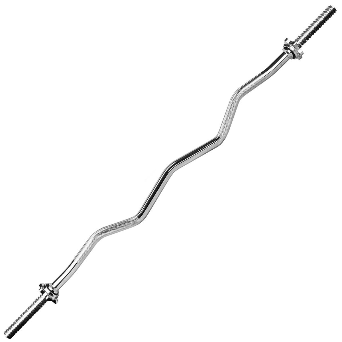 A steel chrome plated barbell bar used for weight lifting and weight trainnig 