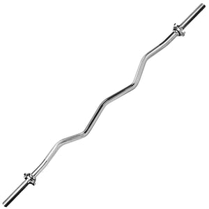 A steel chrome plated barbell bar used for weight lifting and weight trainnig 