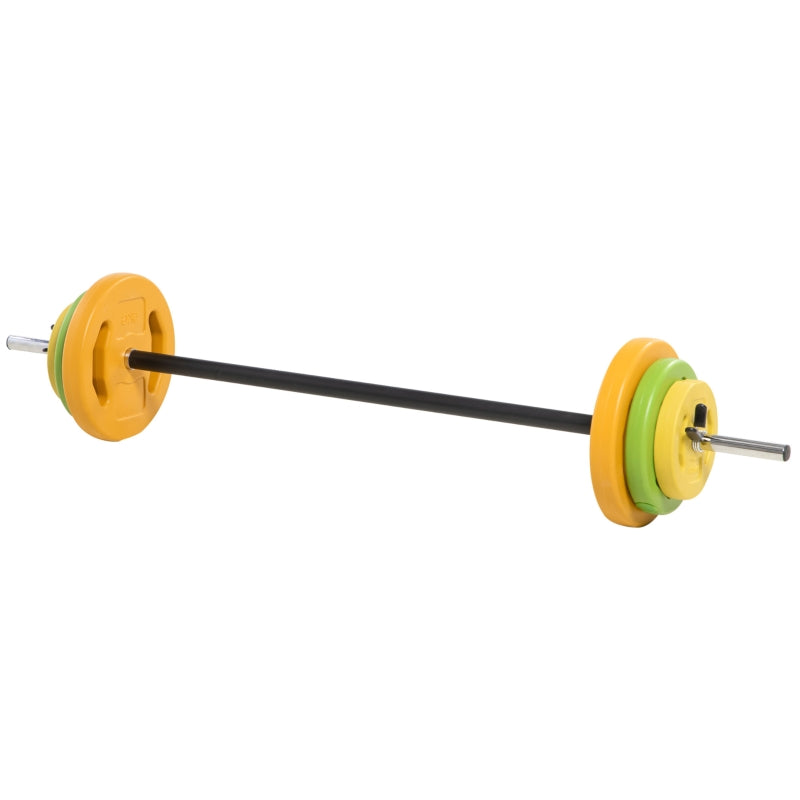 a 20kg body pump barbell set used for weight training  