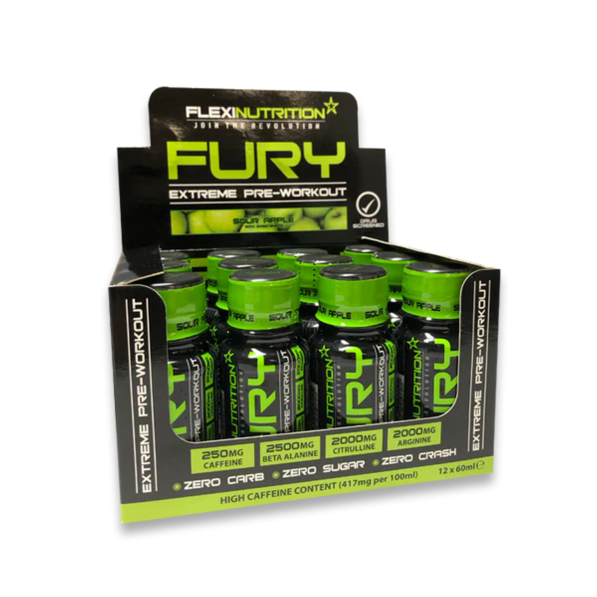 FLEX IN NUTRITION Fury Shots 12 X 60ml