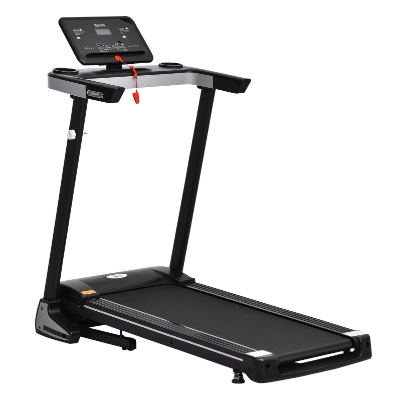 HOMCOM Folding Treadmill, Motorised Running Machine LCD Display 500W 1-12 KPH