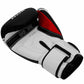 White and Black Kids 4B Robo boxing glove, palm side.