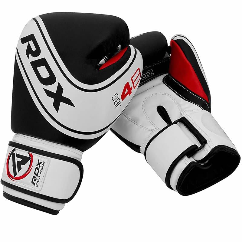 1 Pair of White and Black Kids 4B Robo boxing gloves