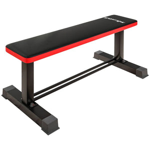 SPORTNOW Flat Weight Bench with Dumbbell Rack