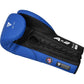 RDX APEX Boxing Gloves Blue, palm side, lace up closure.