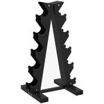 Black 5 tier dumbbell storage rack for home gym