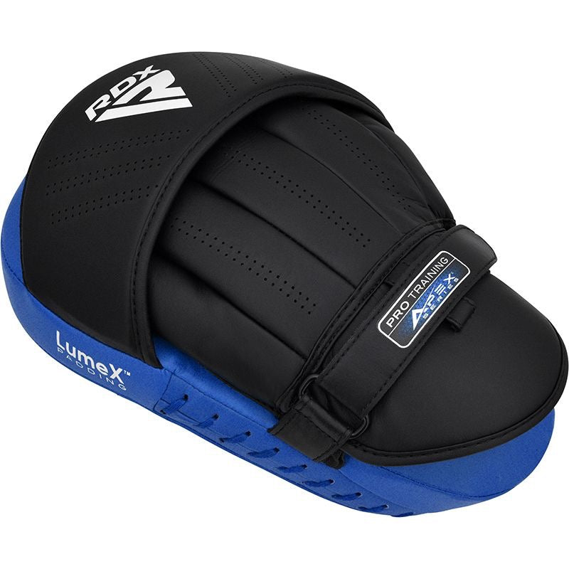 RDX APEX Curved Training Focus Pad Blue, back hand placement.