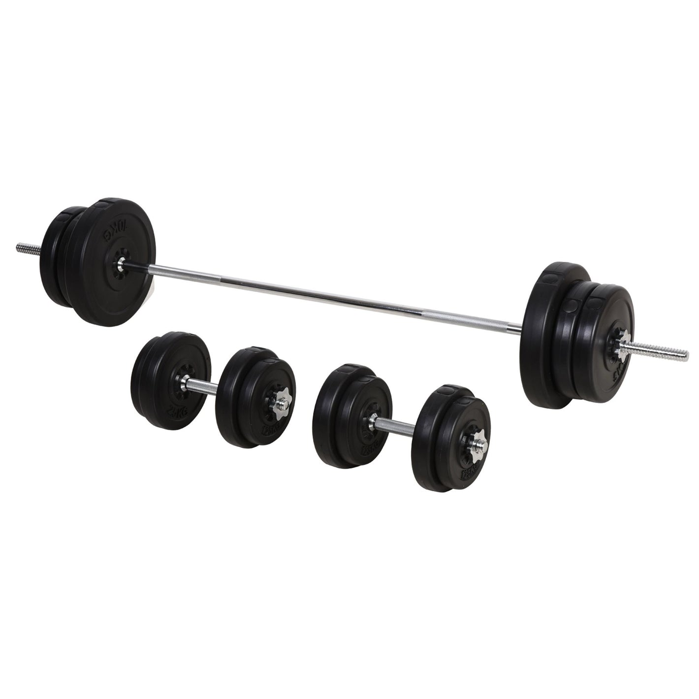 Dumbbell and Barbell Set with 65kg Adjustable Barbell Weights Set