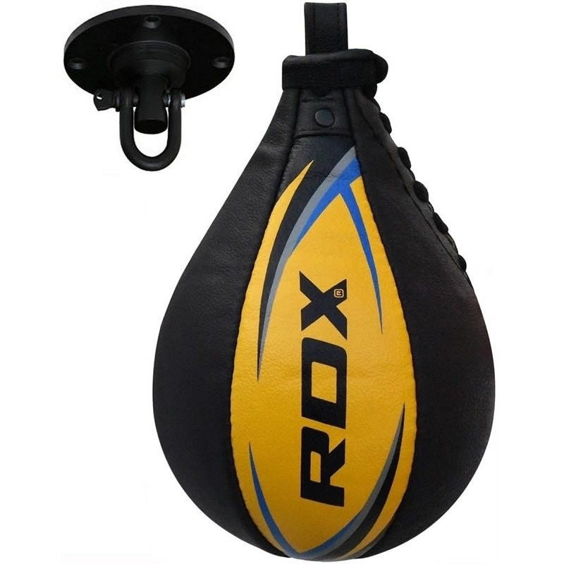 RDX 2Y Boxing Speed Bag, yellow and black, with attachment