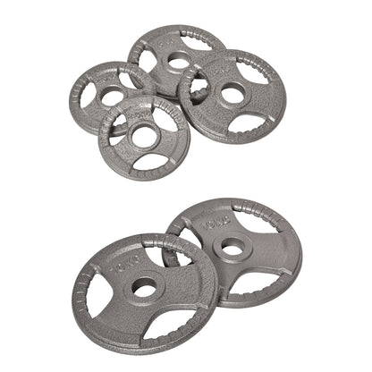 Cast Iron Olympic Weight Plates Set of 6, 2 x 2.5kg, 2 x 5kg, 2 x 10kg