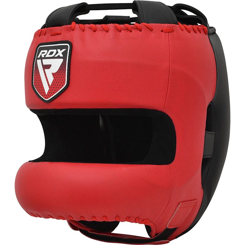 RDX Apex Boxing Head Gear with Nose Guard Red