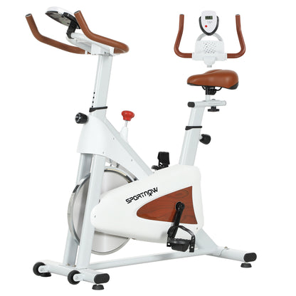 SPORTNOW Indoor Exercise Bike, Adjustable seat, Tablet Holder, LCD Monitor