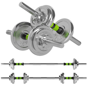 SPORTNOW 20kg Adjustable Weights Dumbbells Set, 2-in-1 Dumbbells and Barbell with Non-slip Handle