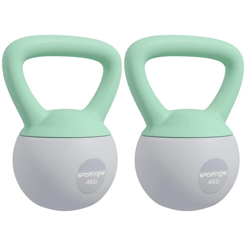 SPORTNOW Soft Kettlebell with Non-Slip Handle set of 2, 4kg/6kg/8kg/10kg