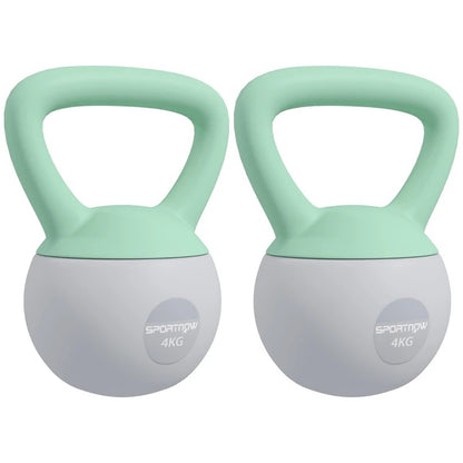 SPORTNOW Soft Kettlebell with Non-Slip Handle set of 2, 4kg/6kg/8kg/10kg