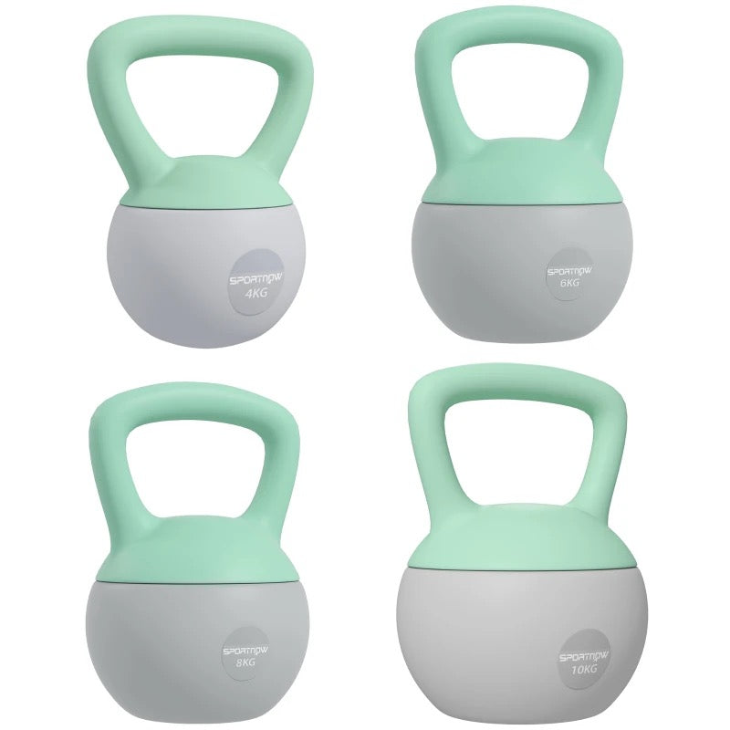 SPORTNOW Soft Kettlebell with Non-Slip Handle Set of 4kg/6kg/8kg/10kg