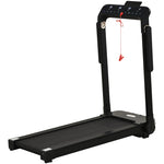 a black homcom 600 watt foldable treadmill used for cardio training 