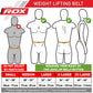 RDX 4 Inch weightlifting belt size chart.