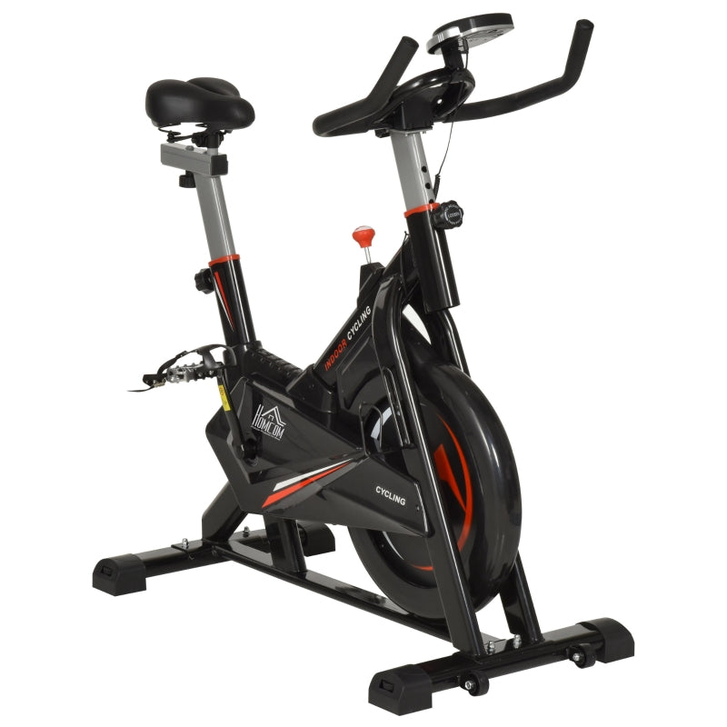 HOMCOM Exercise Spin Bike, 10kg Flywheel & LCD Display