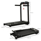 a black homcom 600 watt foldable treadmill used for cardio training