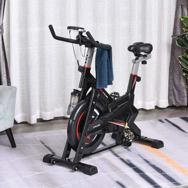 HOMCOM Exercise Spin Bike, 10kg Flywheel & LCD Display