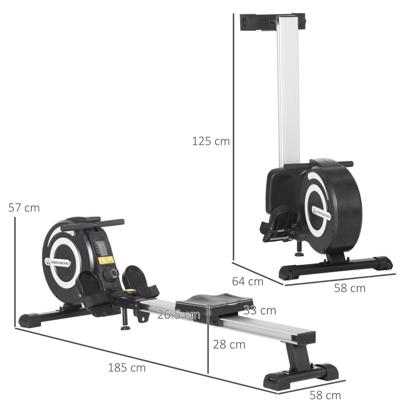 Adjustable Magnetic Rowing Machine With LCD Digital Monitor