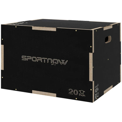 SPORTNOW 3-in-1 Wooden Plyo Box, Anti-Slip Plyometric Jump Platform