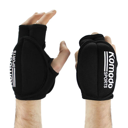 pair of black Komodo Sport Weighted Gloves used for adding weight to your exercise 