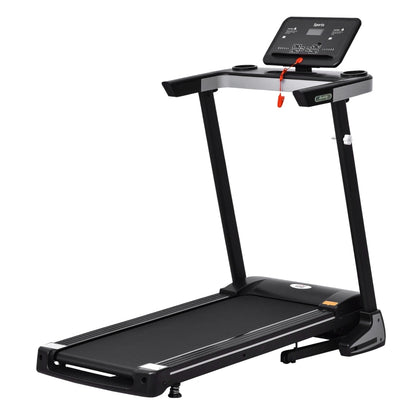 HOMCOM Folding Treadmill, Motorised Running Machine LCD Display 500W 1-12 KPH