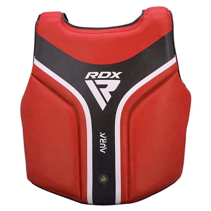 RDX T17 AURA Body Protector - Boxing, MMA Training Chest, Ribs & Belly Guard Red/Black