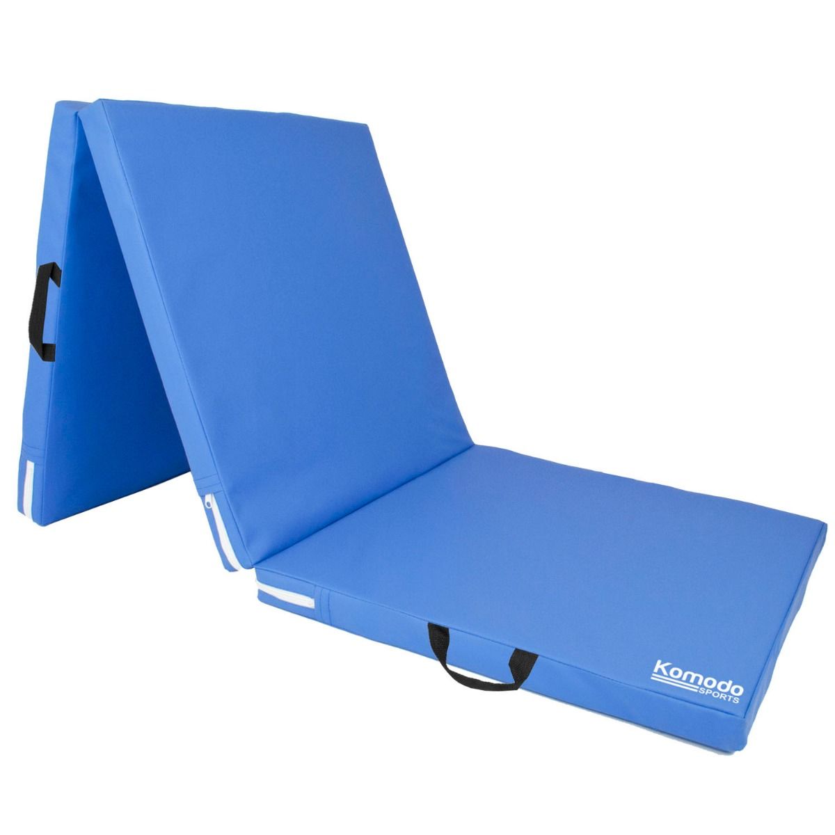 A blue Komodo Sports Tri Folding Yoga Mat